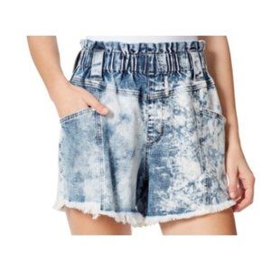 Frayed Denim Baggy Paper Bag Shorts Sour Candy Size 30 NWT